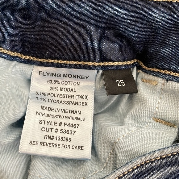 FLYING MONKEY Women's High Rise Super Soft Ankle Skinny Jeans Size 25 In Blue - Picture 10 of 10